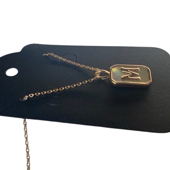 New! M Initial 18 K Plated Necklace - Picture 9 of 9
